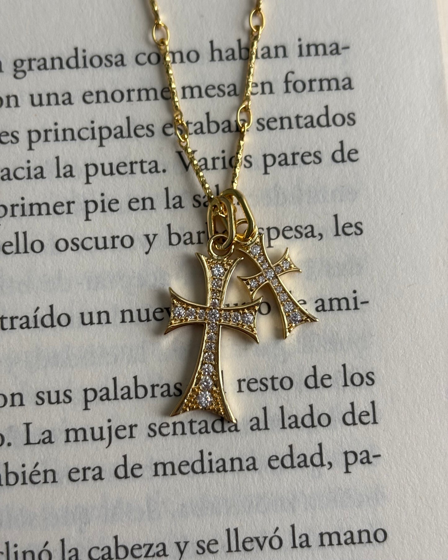 Double Cross Necklace.