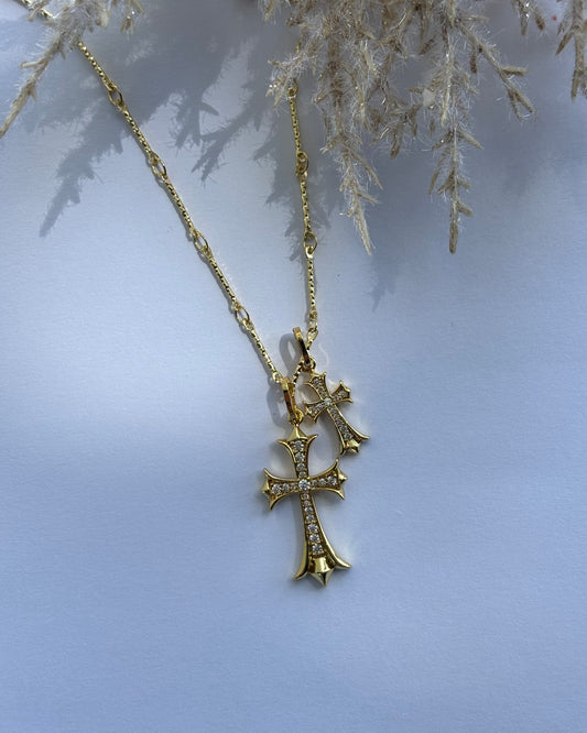 Double Cross Necklace.